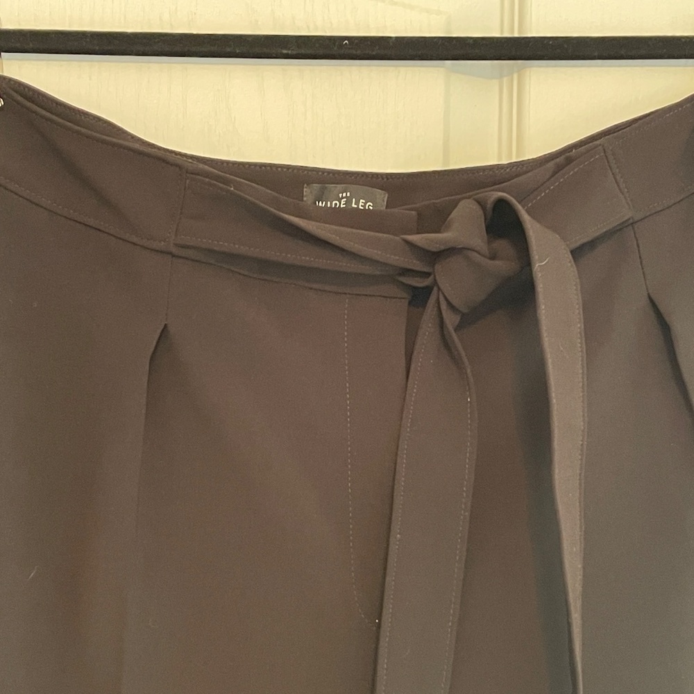 Ann Taylor Wide Leg Pant Size 14 Self Belt